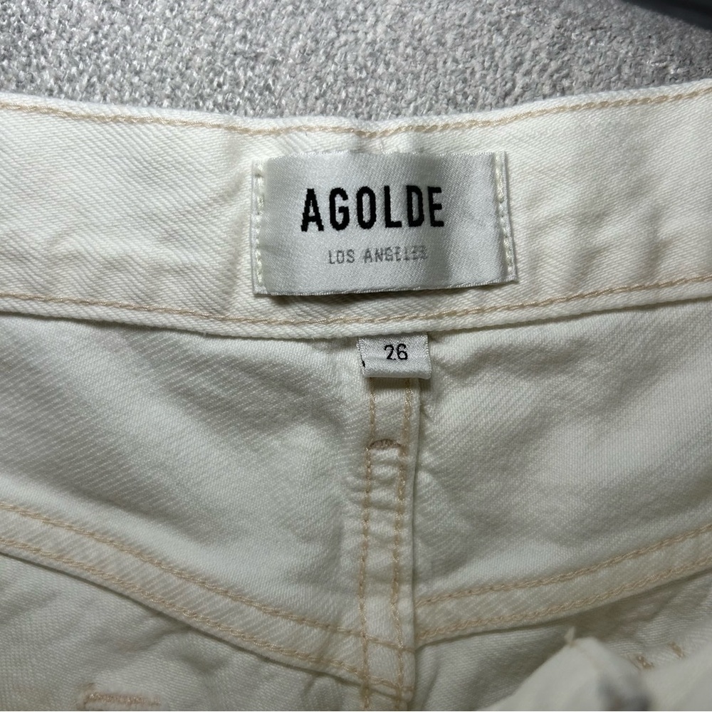 Agolde Parker Short White/Cream Size 26 - Picture 6 of 10